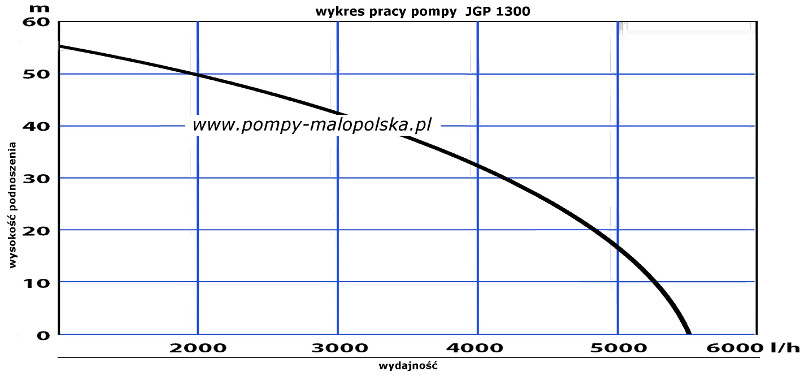 wykres pracy pompy JGP1300